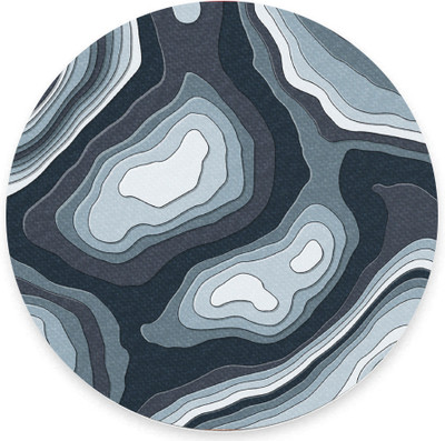 The Custom Crow Topographic Contour Abstract Art Textured Round Mouse Pad Non Slip Base Mousepad(Pattern 12)