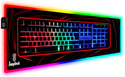 SWAPITECH RGB Gaming Mouse Pad Large Extended, 13 Lighting Modes, Non-Slip 800x300x4mm Non Slip Base Mousepad(Black, Multicolor)