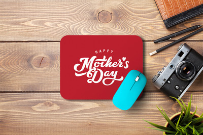 MOTIVATE BOX Non Slip Rubber Base Mousepad (23x18)cm printed design on Happy Mother's Day Mousepad(Red, White)