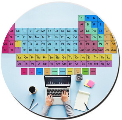 SRENTERPRISES periodic table Printed Round mouse pad, For Home, Office, Gaming. Non Slip Base Dual Sided Mousepad(Multicolor)