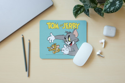Zipcartz Tom and Jerry Fun Cartoon Design Mousepad for PC,Gamers,Students & Professionals Non Slip Base Mousepad(Green)