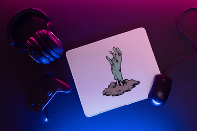 Epic MousePds Hand Out Of Ground Mousepad(White)