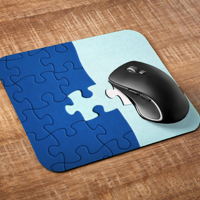 Printile MOUSE PAD 0.111 Non Slip Base Mousepad(Whith&Bule)
