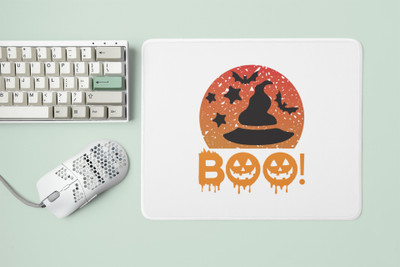 Rushaan BOO-Witch Hat -Halloween Theme Mousepads Mousepad(White)