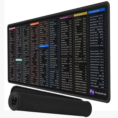 CITYCART Mouse Pad Excel Shortcut keyboard Mat and pad Mousepad(Black)