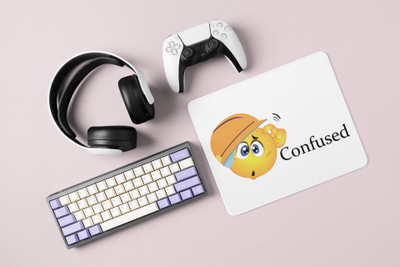 Rushaan Engineer Confused Emoji- Emoji Printed Mousepad For Emoji Lovers Non Slip Base Mousepad(White)