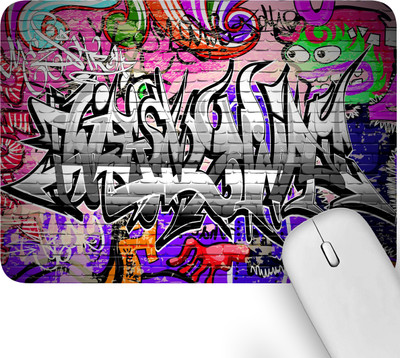 Artich Graffiti Mat Designer Gaming Mouse Pad Soft For Laptop Office Non Slip Base Mousepad(Purple)