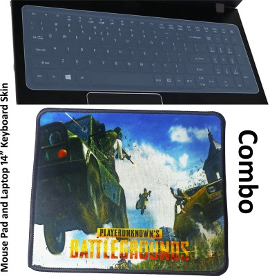 TECHYSPOT Gaming Anti Slip Mouse Pad with 14 Inch Laptop Keyboard Skin Dust Cover Mousepad(Multicolor)