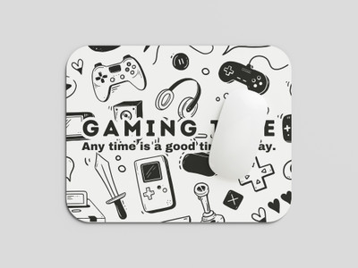 Maruti Enterprise Premium & Aesthetic Mouse Pad | 8.5x7.5 inch | Waterproof & Non-Slip Rubber Base Non Slip Base Mousepad(Black & White)