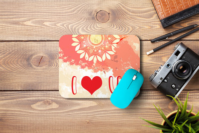 MOTIVATE BOX Non Slip Rubber Base Mousepad (23x18)cm printed design on I Love You Bro Non Slip Base Mousepad(Red, Yellow)