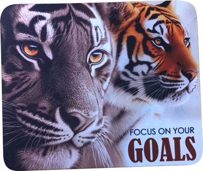 Madhut Tiger Printed Mouse Pad | Motivational Focus on Your Goals | Anti-Slip Base Non Slip Base Mousepad(Multicolor)