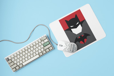 Rushaan Batman smiling - Printed animated Mousepad for animation lovers Non Slip Base Mousepad(White)