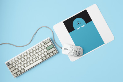 Rushaan Blue Man Shadow - Printed animated Mousepad for animation lovers Mousepad(White)