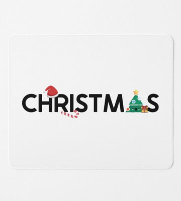 HopOffer Christmas Bells : Beautifully Crafted MousePad Gift For Christmas Eve Non Slip Base Mousepad(White)