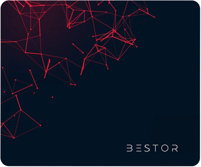 Bestor Ultra-Low Friction Gaming Mouse Mat, Anti-Slip Base, High Durability, Waterproof Non Slip Base Mousepad(Black, Red)