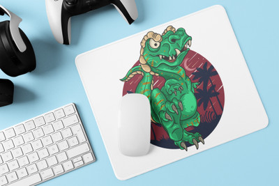 Rushaan Baby dinosaur - Printed animated Mousepad for animation lovers Non Slip Base Mousepad(White)