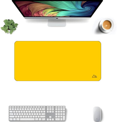 Sigma One Yellow Simple Keyboard Mouse Pad Mat - Washable & Waterproof (23x11 INCH) Non Slip Base Dual Sided Mousepad(Yellow)