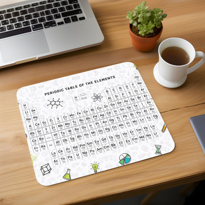 ZORI Periodic Table Element Printed Mouse Pad for Gaming Computer, Laptop MousePad Non Slip Base Mousepad(Multicolor, Black)