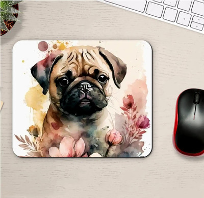 Gfylo Puggy Puppy art Printed Mouse pad Smooth Surface and anti-Slip Mousepad(Multicolor)