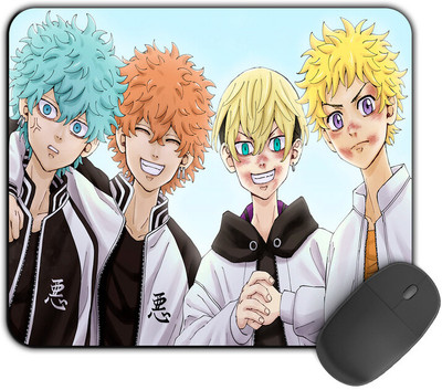 Kirmada Printed Designer Takemichi Friends Tokyo Revengers Mouse Pad. Non Slip Base Mousepad(Multicolor)