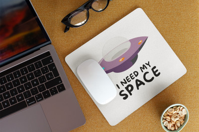 Epic MousePds I Need Space Non Slip Base Mousepad(White)