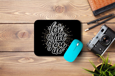 MOTIVATE BOX Non Slip Rubber Base Mousepad (23x18)cm printed design on Love What You Do Non Slip Base Mousepad(Black)