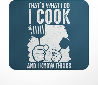 LASTWAVE That's What I Do I Cook And I Know Things,Chef Theme Anti-Slip Rubber Base Non Slip Base Mousepad(Multicolor)