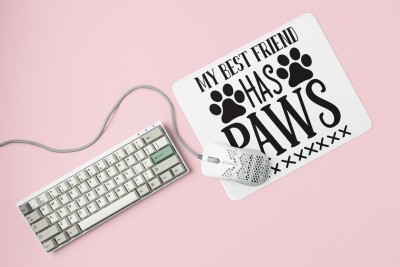 Rushaan My Bestfriends has paws-printed Mousepads for pet lovers Mousepad(White)