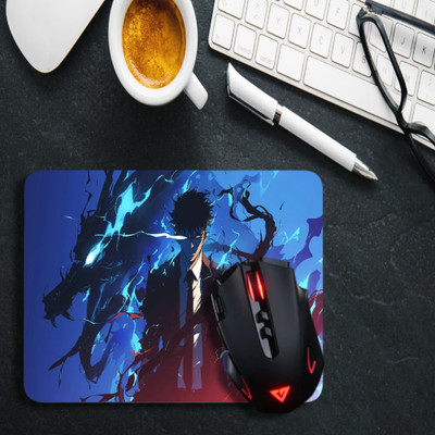 Inkaura Solo Leveling Printed Mouse Pad Gaming and Desktop Best For Anime Lover 9x7 Inch Mousepad(Blue)