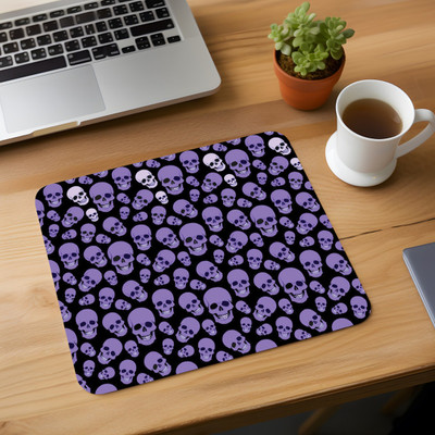 ZORI Skull Patterns Printed Mouse Pad for Gaming Computer, Laptop MousePad Non Slip Base Mousepad(Multicolor, Black)