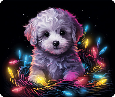 ARTZEPHYR Poddle Gaming Mouse Pad, Poddle For Pet Lovers Non Slip Base Mousepad(Black)