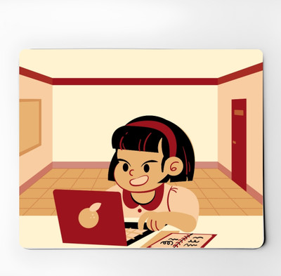 VIBEPRINT Cute girl Printed Mouse Pad/ Gaming Mouse Pad for Computer/Laptop Non Slip Base Mousepad(Multicolor)