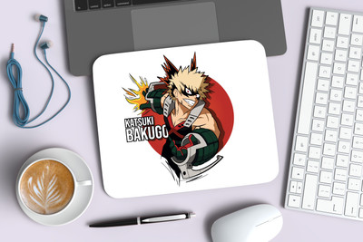 otakusoutlet Printed Design Mouse Pad Bakugo Katsuki Mousepad(Multicolor)