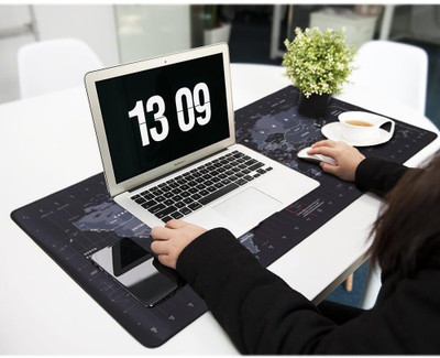 nunki trend Large XXL World Map Design Gaming Mouse Pad with Nonslip Base (90X40) Mousepad(Black)
