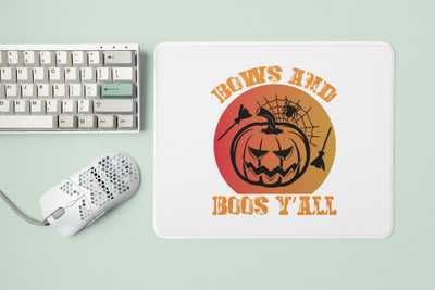 Special Trend Hub Bows -Halloween theme printed white gaming mousepad Non Slip Base Mousepad(White)