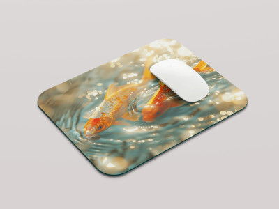leeon L-MP1-1-254-gold-fish-animal L2 Non Slip Base Mousepad(Multicolor)
