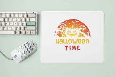Rushaan Halloween Time -Evil Pumpkin And Trees -Halloween Theme Mousepads Mousepad(White)