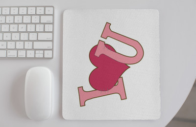 Rushaan I Love You -Printed Mousepads Non Slip Base Mousepad(White)