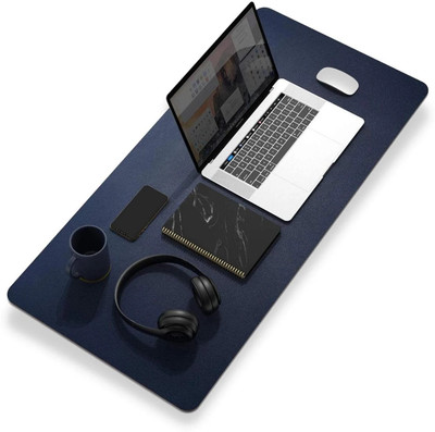 SYGA Desk Pad Protector Waterproof PU Desk Mat for Office & Home Non Slip Base Dual Sided Mousepad(Blue & Yellow)