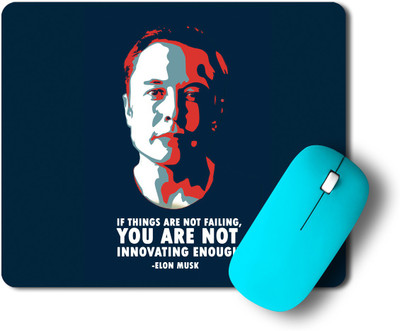 gray wall Elon Musk Blue Nonslip Base Graphic Mousepad, Pc Mousepad Mousepad(Multicolor)