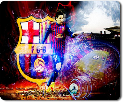 PATRA ENTERPPRISE barcelona messi photo printed mouse pad Non Slip Base Mousepad(Multicolor)