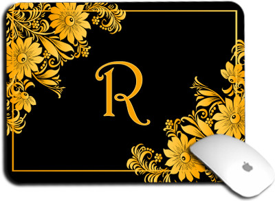 whats your kick R Name Series Alphabet Inspired Anti Slip Rubber Base Printed Mouse Pad- D18 Non Slip Base Mousepad(Multicolor)