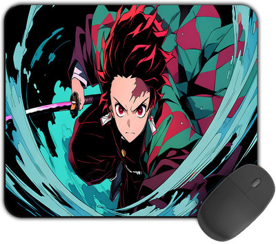 Kirmada Printed Designer Mouse Pad Cool Tanjiro Non-Slip Demon Slayer Mousepad(Multicolor)