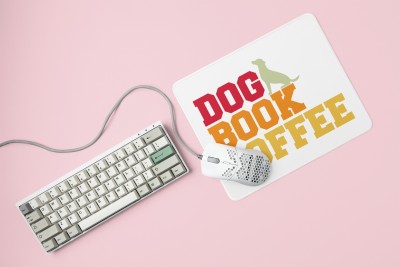 Rushaan Dog book and coffee -printed Mousepads for pet lovers Mousepad(White)