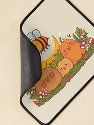 Aaltu Faltu Bee in Pumpkin Patch – Cozy Autumn Mouse Pad Mousepad(Multicolor)