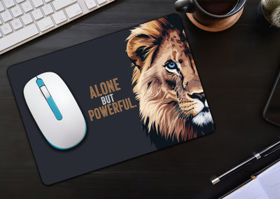Raikamal Mouse Pad | Alone But Powerful | Non Slip Base Mousepad(Black)