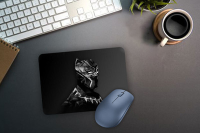 RAWAT TRADERS Premium Designer BLACK PANTHER Printed Mouse Pad for Gaming Laptop, PC Mouse Pad Non Slip Base Mousepad(Orange)
