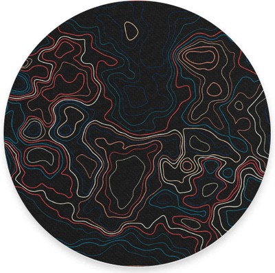 The Custom Crow Topographic Contour Abstract Art Textured Round Mouse Pad Mousepad(Pattern 4)