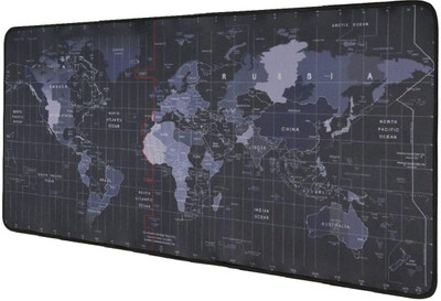 CHIFICA World Map Anti-Slip Extended Desk Mat Gaming Rubber Stitched Mouse Pad Non Slip Base Mousepad(Black)