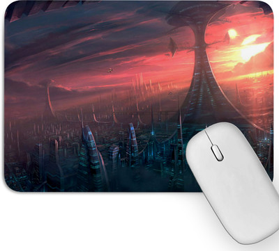 Artich Gaming & Office Mouse Pad | Soft | Anti-Skid Base (The Future Tower Abstract) Non Slip Base Mousepad(Multicolor)
